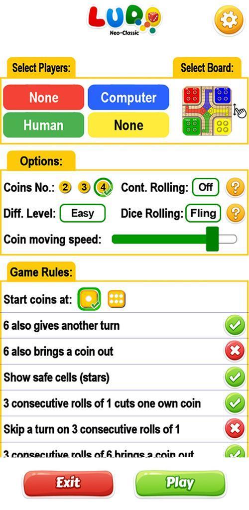 Ludo Neo-Classic: King of Dice Screenshot 1