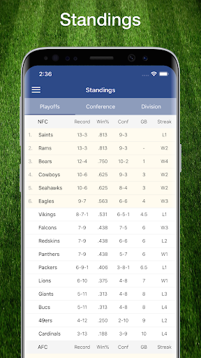 ภาพหน้าจอ Football NFL 2017 Schedule, Live Scores, & Stats 2