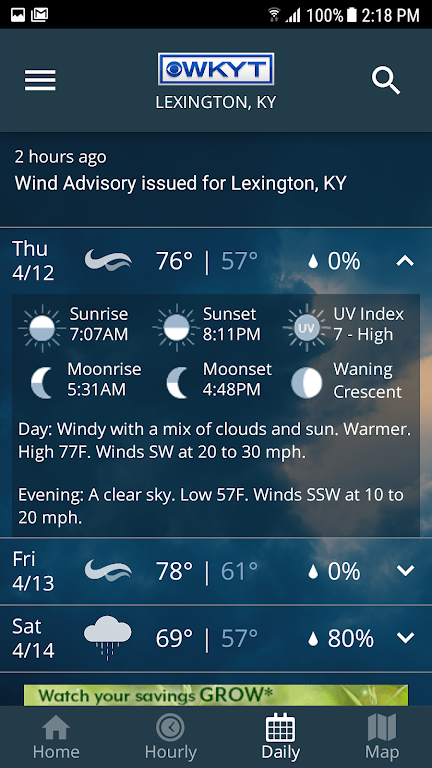Screenshot WKYT Weather 4