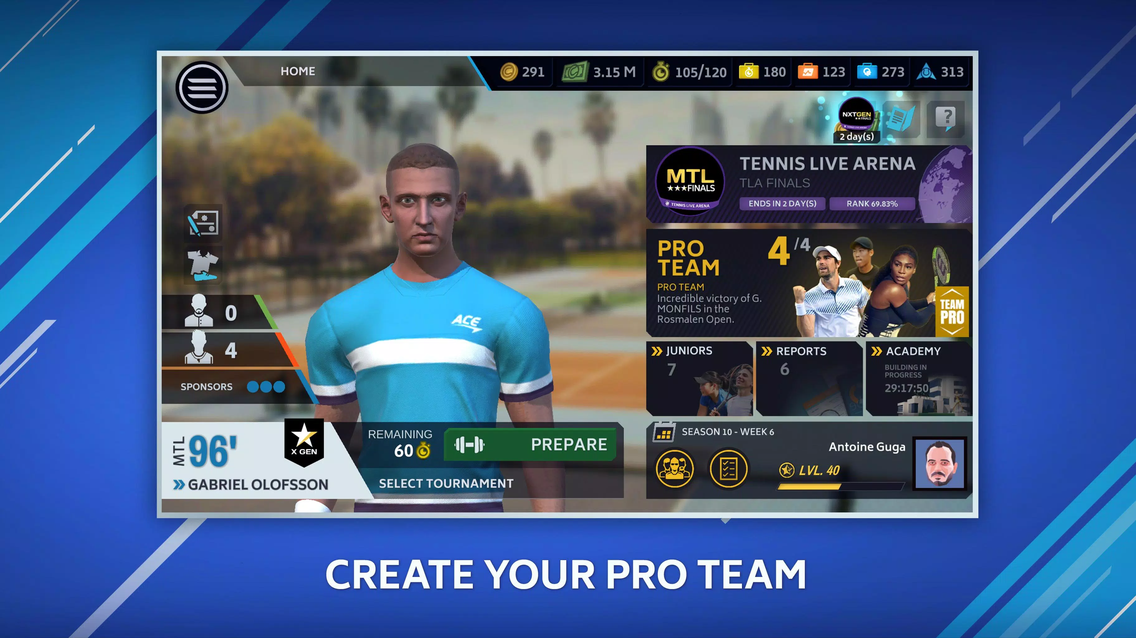 Tennis Manager Mobile captura de pantalla 2