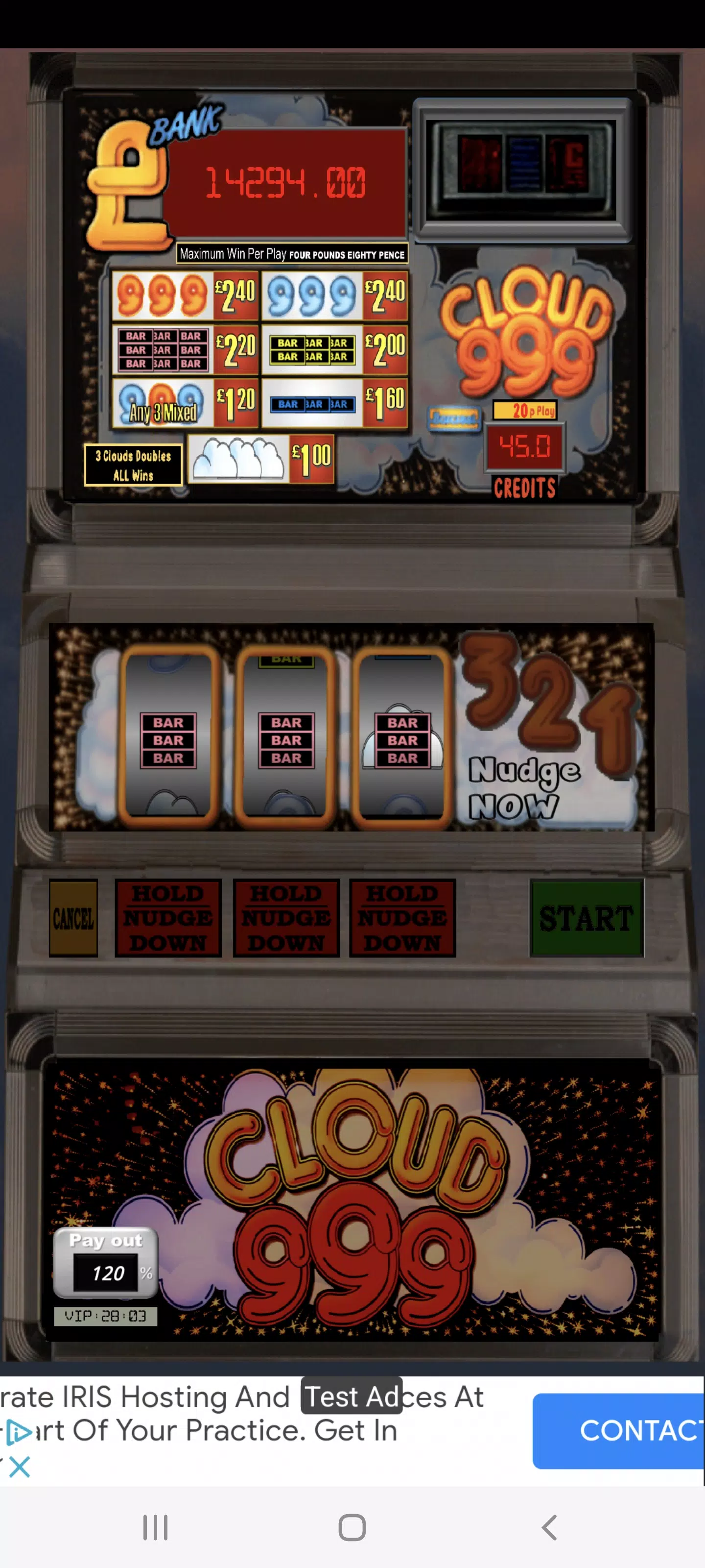Cloud 999 UK Multi Stake Slot屏幕截圖4