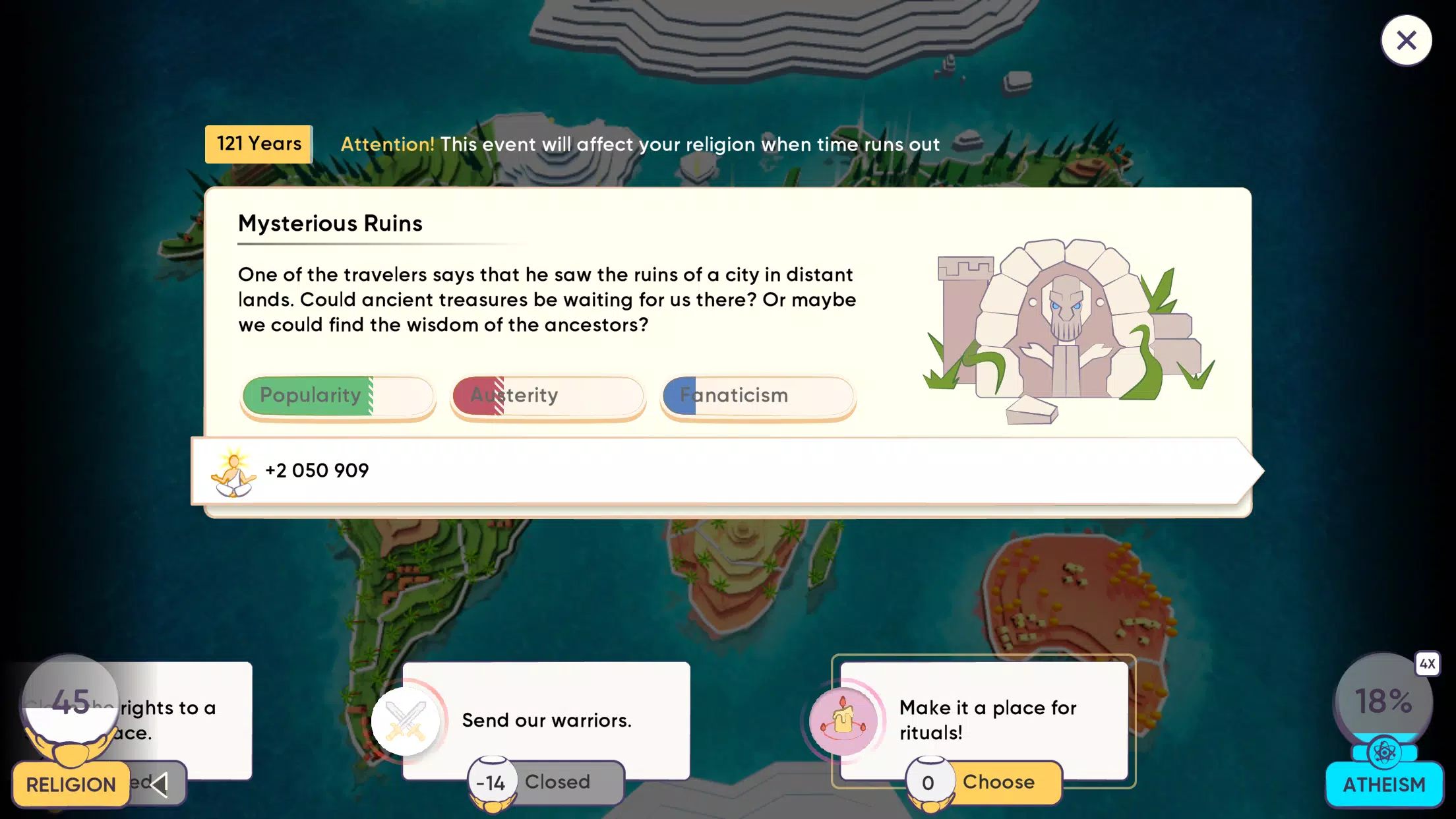 Screenshot Religion Inc. The game god sim 3