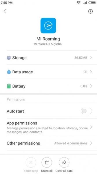 Mi Roaming экрана 1