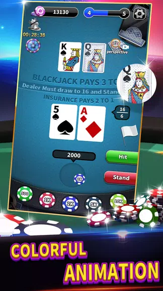 BlackJack 21 lite offline game screenshot 2