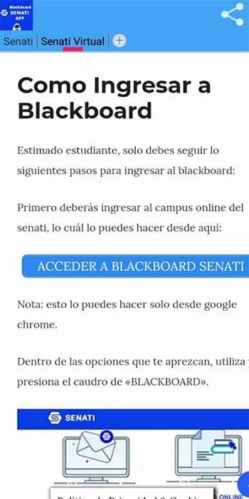 Senati Blackboard экрана 2