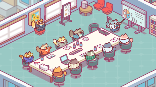 Office Cat Idle Tycoon Game 스크린 샷 1