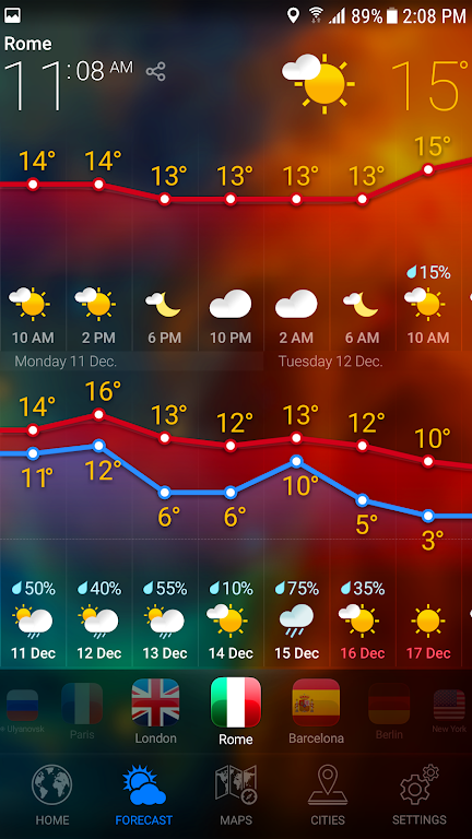 WEATHER NOW Mod स्क्रीनशॉट 2