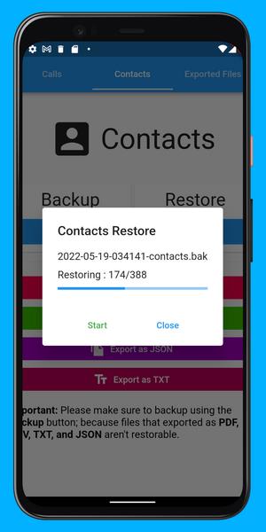 Call Log Backup,Restore & PDF Exportスクリーンショット2