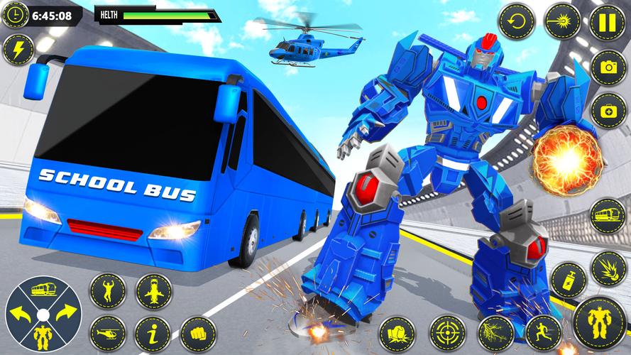 School Bus Robot Car Game স্ক্রিনশট 3