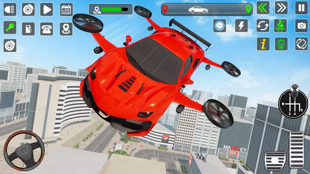 Flying Car Games Car Flight 3D Capture d’écran1