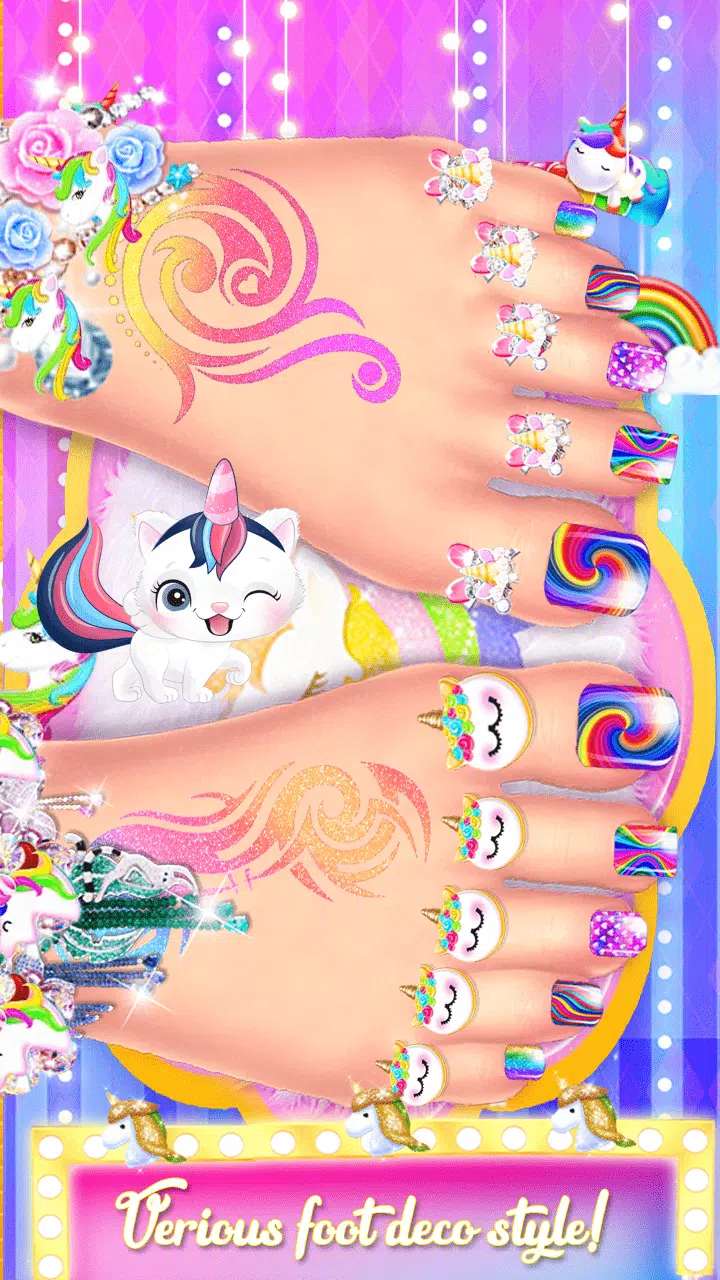 Unicorn Acrylic Nails Makeover экрана 3