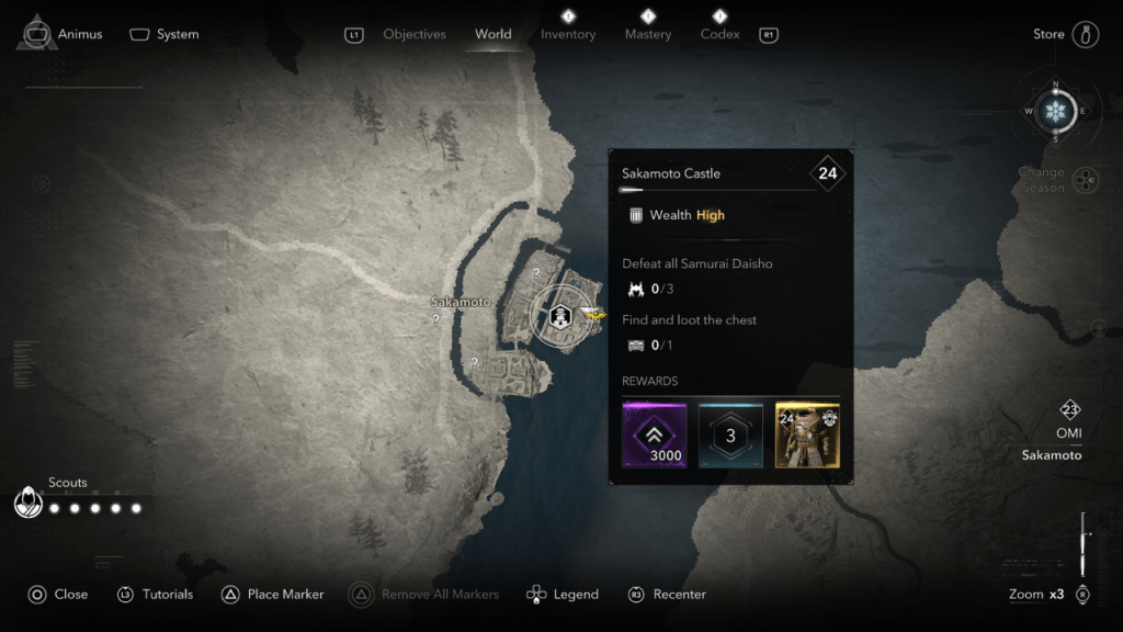 Sakamato Castle premia 3.000 XP en Assassin’s Creed Shadows