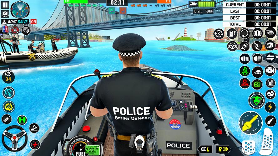 Police Boat Chase Crime Games屏幕截圖1