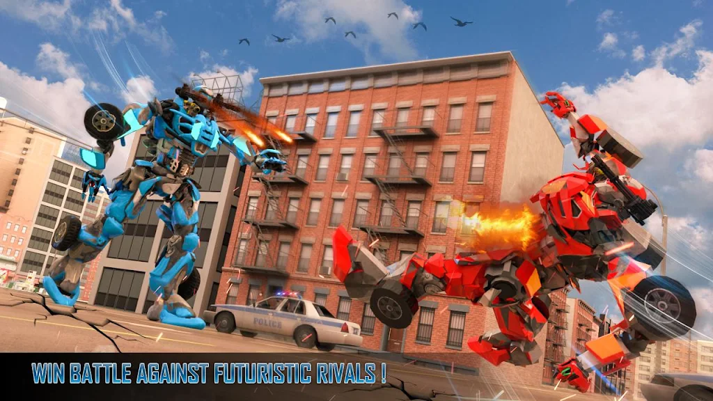 Police Air Jet Multi Robot Shooting Game screenshot 1