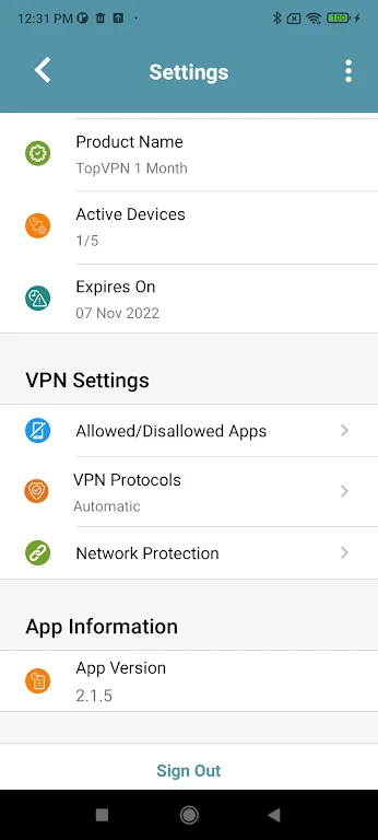 Top Road VPN экрана 4
