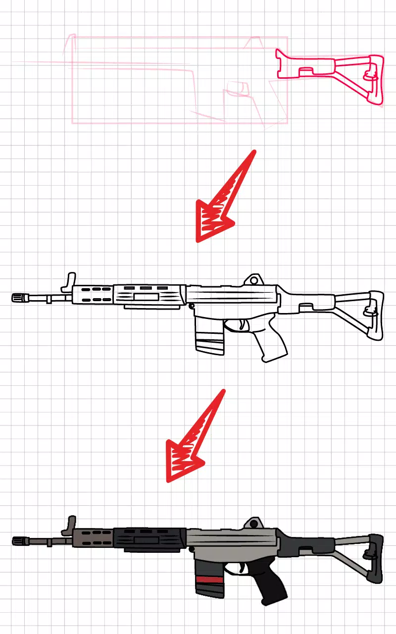 How to draw weapons step by st Capture d’écran2