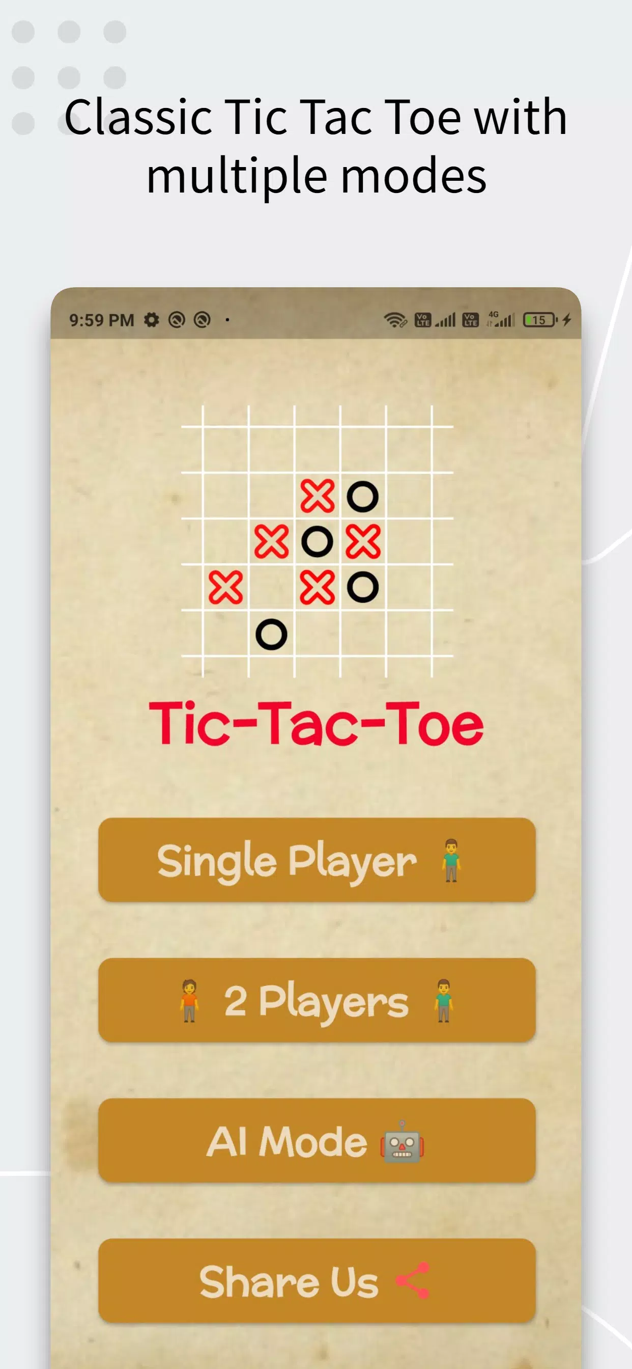 Tic Tac Toe AI Game 스크린샷 1